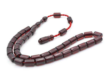 Usta İşi Sistemli Kesme Model Çubuk Malzeme Turuncu Sıkma Kehribar Tesbih 193