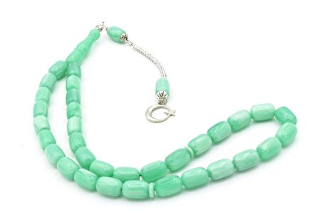 Tilki Kuyruğu Kamçılı Kapsül Kesim Turkuaz Katalin Tesbih 003