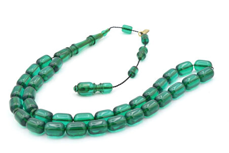 Hakkı Usta İmzalı Kapsül Kesim Petrol Mavisi Kanada Çubuk Katalin Tesbih