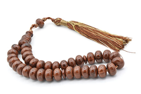 Zeyn Usta İşi Basık Model Kahverengi Katalin Tesbih 006