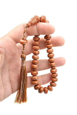 Zeyn Usta İşi Basık Model Koyu Turuncu Katalin Tesbih 008