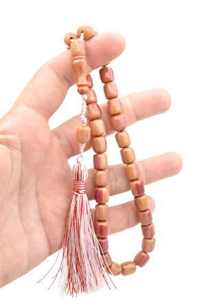 Zeyn Usta İşi Kapsül Model Beyaz Pembe Katalin Tesbih 019