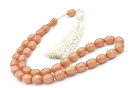 Zeyn Usta İşi Tombul Beyzi Model Beyaz Katalin Tesbih 022