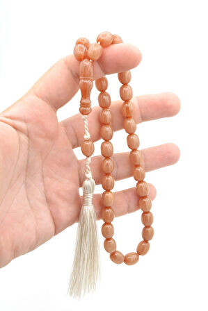 Zeyn Usta İşi Tombul Beyzi Model Beyaz Katalin Tesbih 022