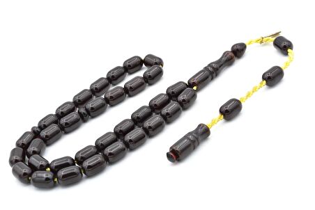 Zeyzun Usta İmzalı Kapsül Model Koyu Kahverengi Sıkma kehribar Tesbih