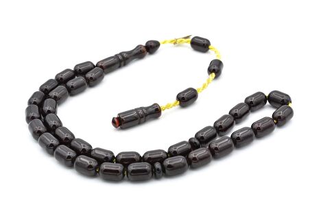 Zeyzun Usta İmzalı Kapsül Model Koyu Kahverengi Sıkma kehribar Tesbih