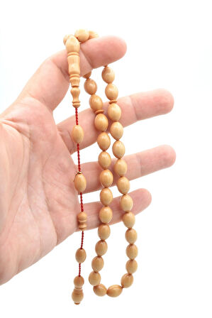 Hakkı Usta İmzalı Beyzi Kesim Beyaz Katalin Tesbih 