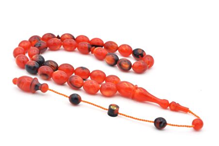 Ahmet Dağ İmzalı Colorist Sedefli Sıkma Kehribar Tesbih 003