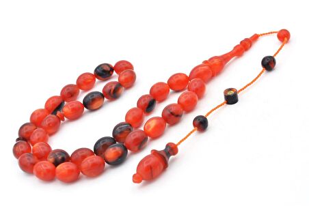 Ahmet Dağ İmzalı Colorist Sedefli Sıkma Kehribar Tesbih 003