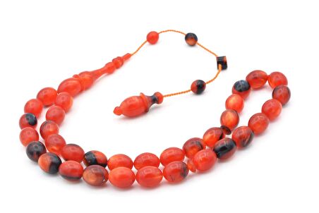 Ahmet Dağ İmzalı Colorist Sedefli Sıkma Kehribar Tesbih 003