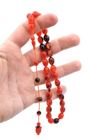 Ahmet Dağ İmzalı Colorist Sedefli Sıkma Kehribar Tesbih 003