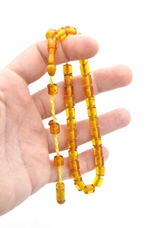 Hakkı Usta İmzalı Kapsül Kesim Bilek Boy Sıkma Kehribar Tesbih 106