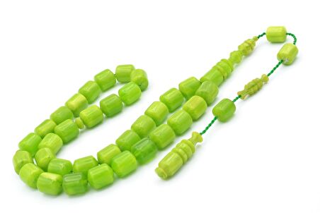 Usta İşi Sistemli Fıçı Kesim Fıstık Yeşili Katalin Tesbih 