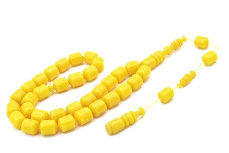 Usta İşi Sistemli Fıçı Kesim Sarı Katalin Tesbih 