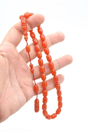 Usta İşi Sistemli Kapsül Kesim Açık Turuncu Katalin Tesbih