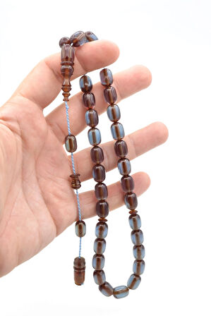 Usta İşi Sistemli Kapsül Kesim Koyu Mavi Katalin Tesbih 