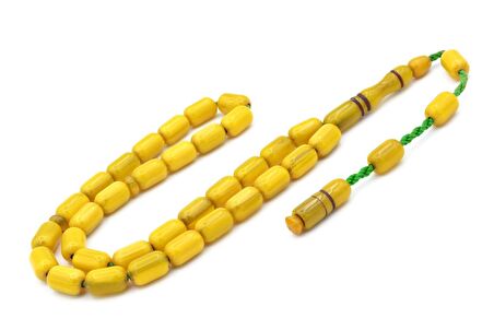 Sistemli Kapsül Kesim Çubuk Malzeme Sarı Sıkma Kehribar Tesbih 