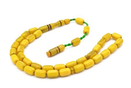 Sistemli Kapsül Kesim Çubuk Malzeme Sarı Sıkma Kehribar Tesbih 