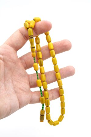 Sistemli Kapsül Kesim Çubuk Malzeme Sarı Sıkma Kehribar Tesbih 