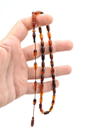 Usta İşi Sistemli Buğday Kesim Karışık Renkli Ateş Kehribar Tesbih