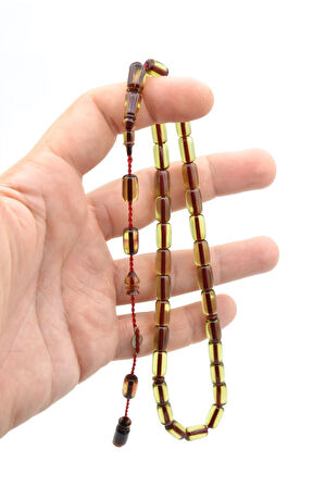 Ahmet Emin Usta İmzalı Yeşil Ateş Kehribar Tesbih