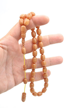 Usta İşi Sistemli Kapsül Kesim Hareli Bej Katalin Tesbih