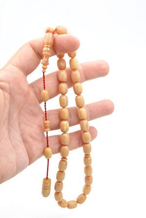 Usta İşi Sistemli Kapsül Kesim Hareli Beyaz Katalin Tesbih