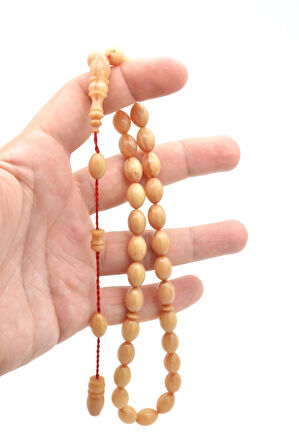 Usta İşi Sistemli Beyzi Kesim Hareli Beyaz Katalin Tesbih