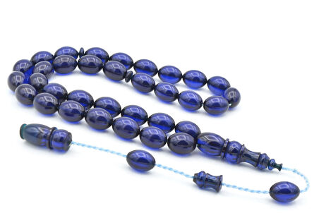 Usta İşi Sistemli Beyzi Kesim Lacivert Katalin Tesbih