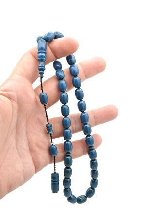 Usta İşi Sistemli Kapsül Kesim Mavi Katalin Tesbih