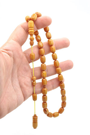 Usta İşi Sistemli Kapsül Kesim Hareli Sarı Katalin Tesbih