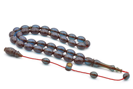 Hikmet Al Said İmzalı Beyzi Kesim Lacivert Ateş Kehribar Tesbih