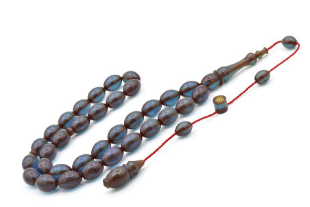 Hikmet Al Said İmzalı Beyzi Kesim Lacivert Ateş Kehribar Tesbih