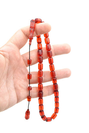 Hikmet Al Said İmzalı Kapsül Kesim Blok Zar Kehribar Tesbih