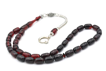 Kaplama Kamçılı Kapsül Kesim Kırmızı Siyah Sıkma Kehribar Tesbih