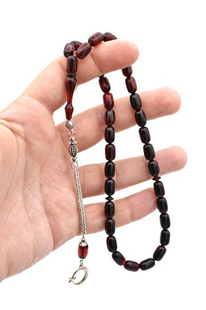 Kaplama Kamçılı Kapsül Kesim Kırmızı Siyah Sıkma Kehribar Tesbih