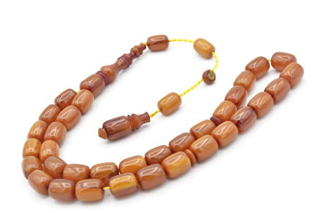 Ebu Sırr İmzalı Kapsül Kesim Damarlı Sarı Katalin Tesbih