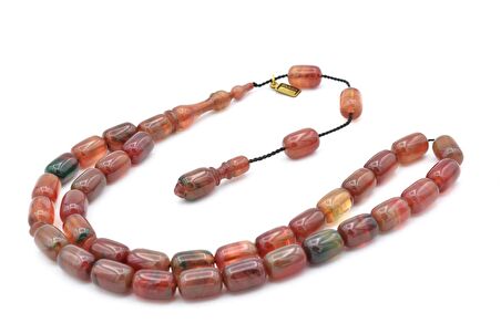 Fares İmzalı Kapsül Kesim Karışık Renk Sıkma Kehribar Tesbih