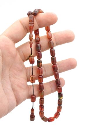 Fares İmzalı Kapsül Kesim Karışık Renk Sıkma Kehribar Tesbih