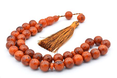 Saçaklı Küre Kesim Dev Boy Turuncu Siyah Katalin Tesbih