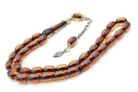 Usta İşi Havşalı Kapsül Kesim Bej Sıkma Kehribar Tesbih