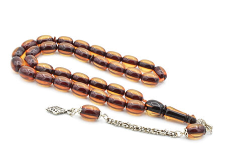 Usta İşi Havşalı Kapsül Kesim Bej Sıkma Kehribar Tesbih