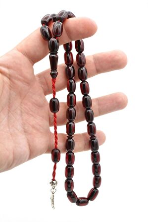 Sistemli Havşalı Kapsül Kesim Bordo Sıkma Kehribar Tesbih