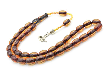 Sistemli Havşalı Kapsül Kesim Bej Sıkma Kehribar Tesbih