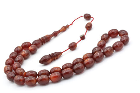 Ahmet Damar Beyzi Turuncu Colorist Sıkma Kehribar Tesbih