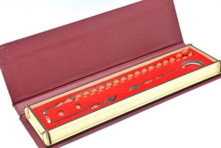 Özel Kutusunda Anahtarlıklı Beyzi Kesim Turuncu Katalin Tesbih Seti