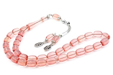 0.6 Şeffaf Delim Kapsül Kesim Açık Pembe Ateş Kehribar Tesbih