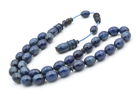 Usta İşi Sistemli Beyzi Kesim Lacivert Katalin Tesbih