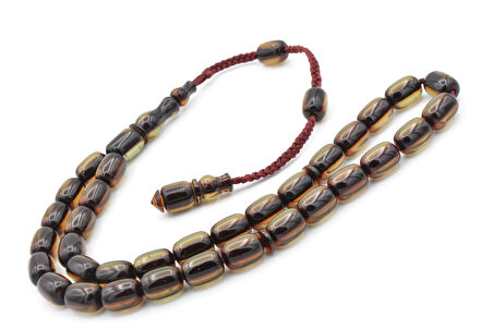 Cüneyd Usta Yapımı Kapsül Mavi Sıkma Kehribar Tesbih