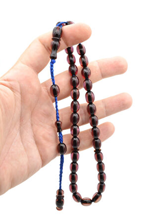 Cüneyd Usta Yapımı Beyzi Mor Sıkma Kehribar Tesbih